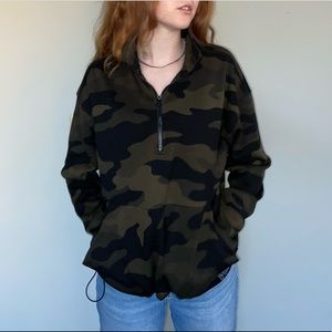 NWOT Fleece VS PINK Camo Quarter zip